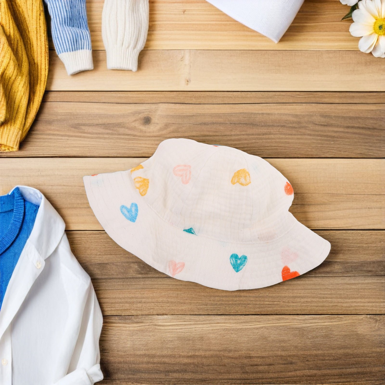 Bucket Hat Cotton - Czapka bawełniana, miękka, oddychająca, dziecięca czapka