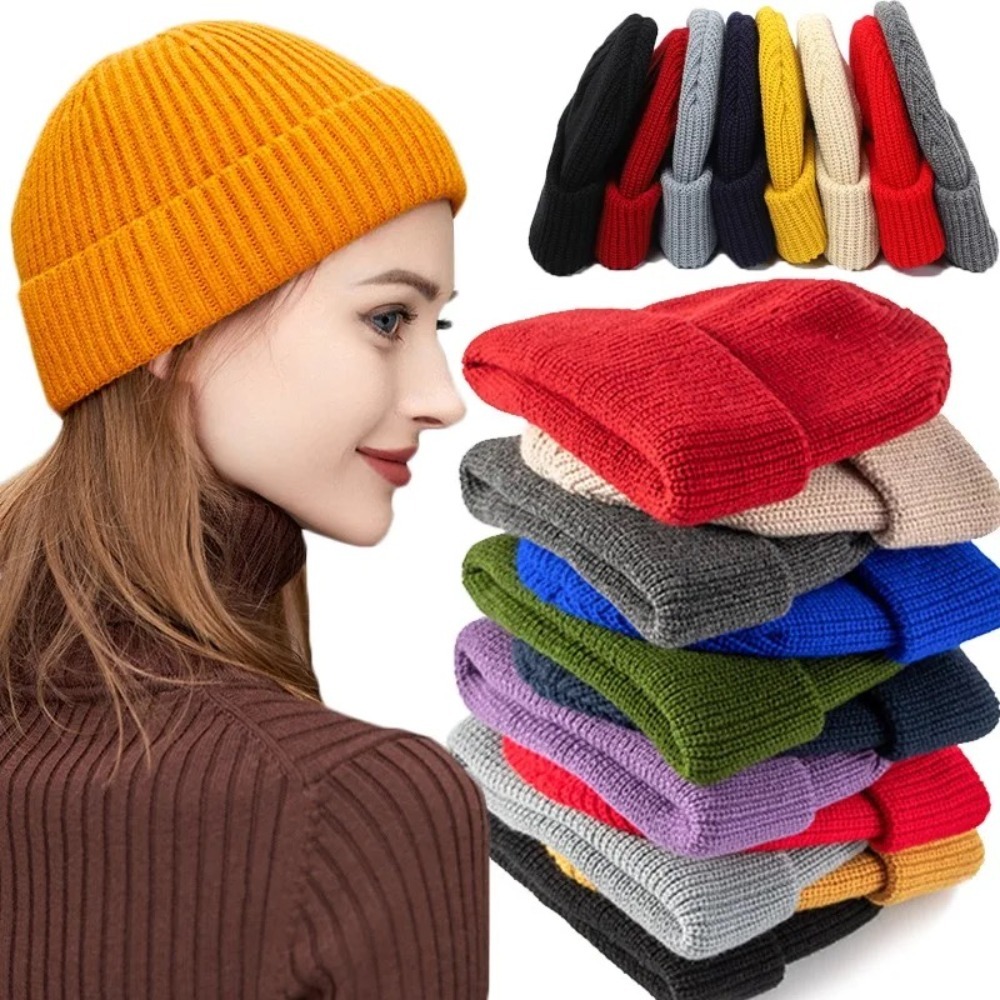 Czapka zimowa unisex, jednolit – Beanie Cuffed Knit recenzja i cena